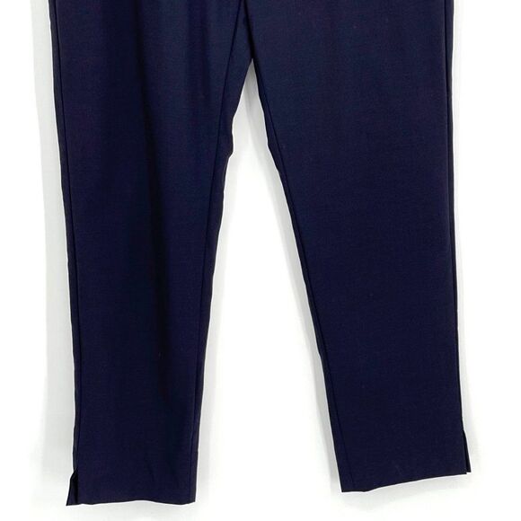 Everlane Wool Navy Straight Leg Crop Pants Mid Rise Flat Front Women Size 4 - Picture 4 of 11